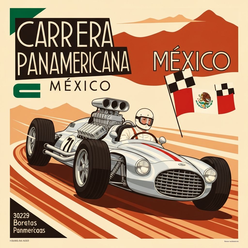Vintage Carrera Panamericana racing poster